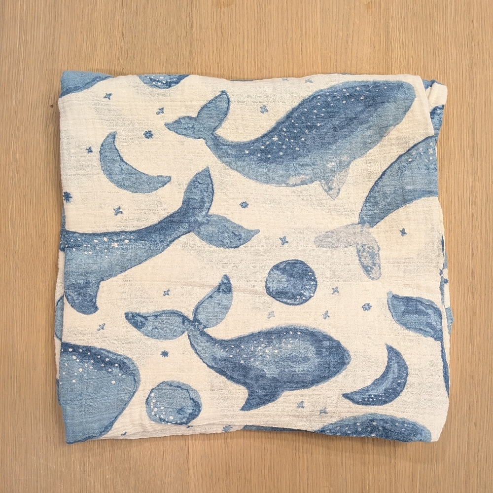 48x48" Blue Whale Print Blanket